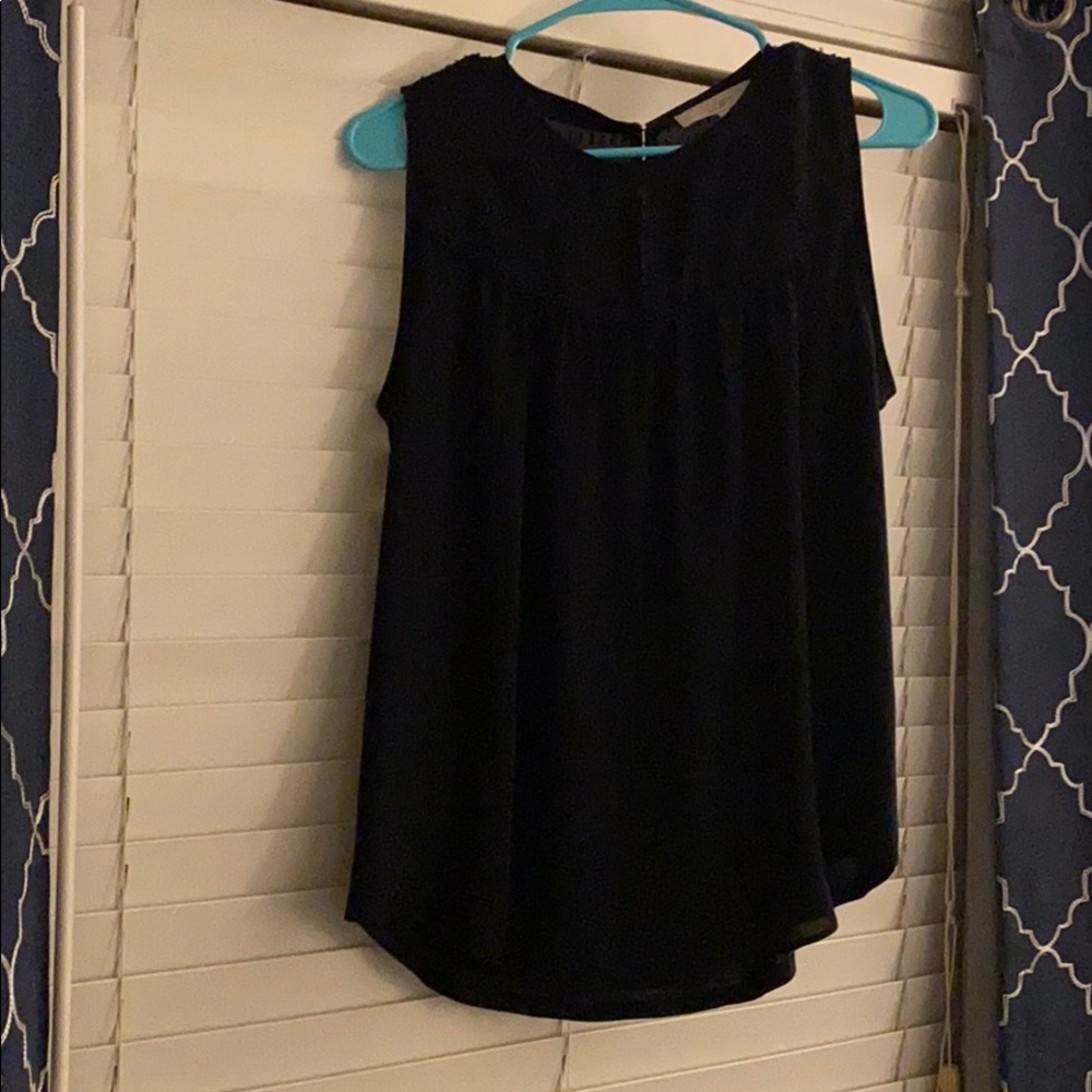 Navy professional LOFT shell w textured patterned